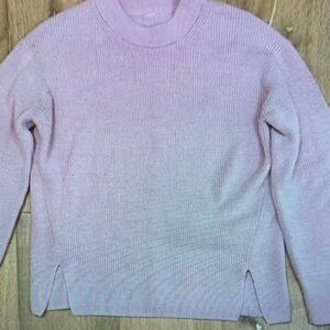 Lululemon Merino Wool-Blend Ribbed Crewneck Sweater Pink 2